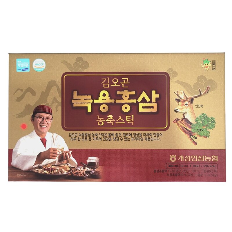 김오곤 녹용 홍삼 농축스틱 선물세트, 10ml, 120개