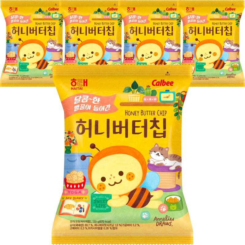 해태 허니버터칩, 120g, 6개