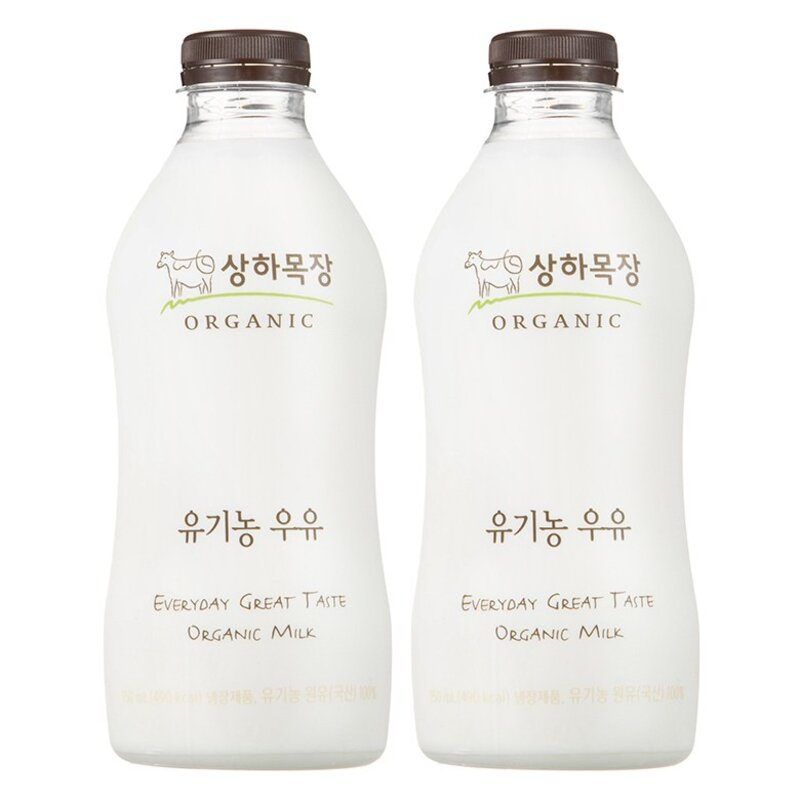 상하목장 유기농인증 우유, 750ml, 4개