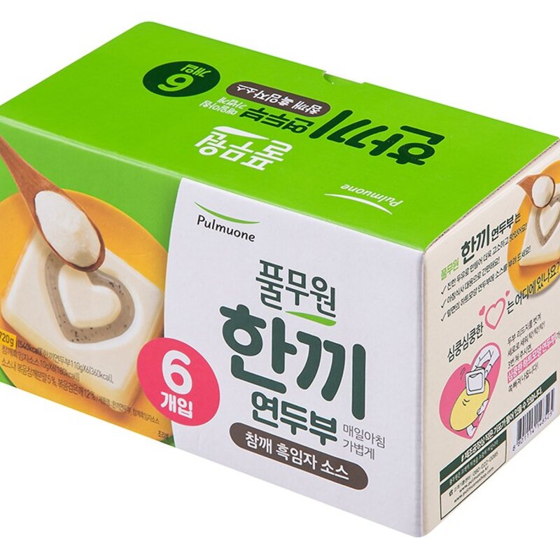 풀무원 한끼 연두부 + 참깨 흑임자 소스, 110g, 6개