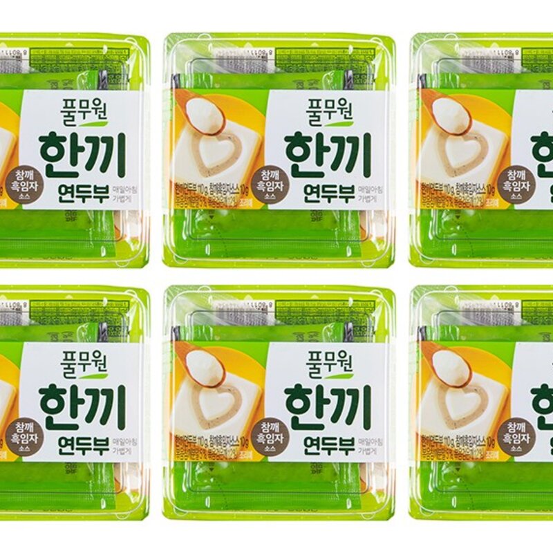 풀무원 한끼 연두부 + 참깨 흑임자 소스, 110g, 6개