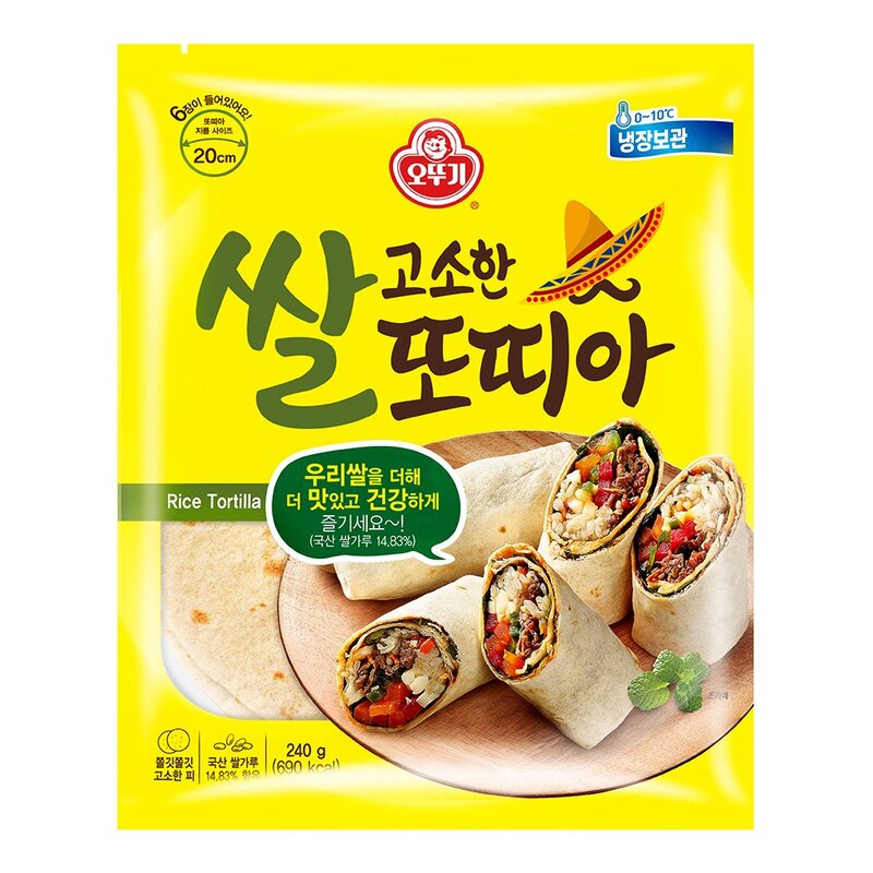 오뚜기 고소한 쌀 또띠아, 240g, 1개