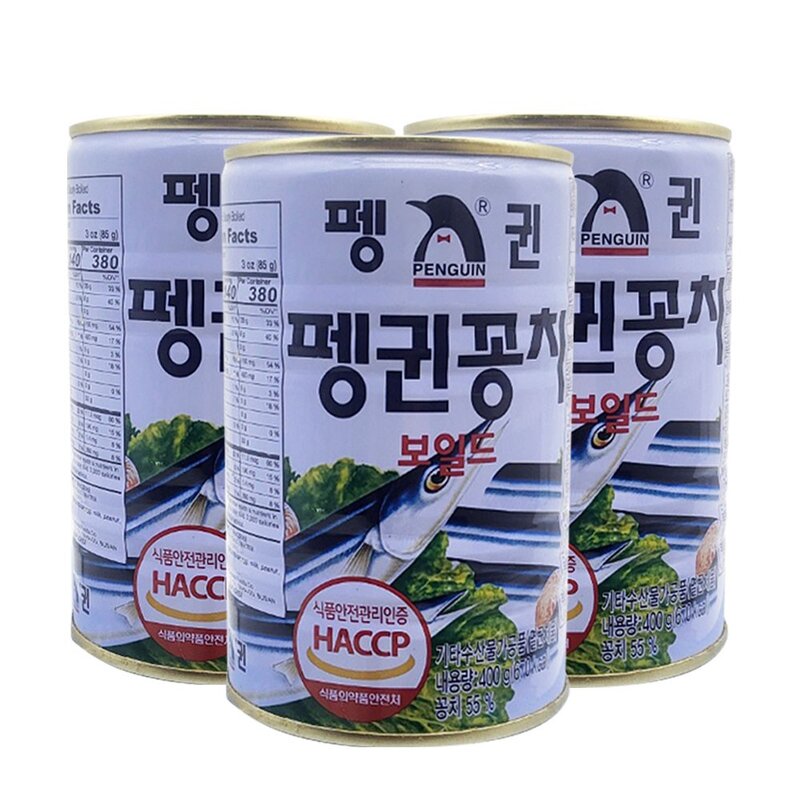 펭귄 꽁치보일드 통조림, 400g, 6개