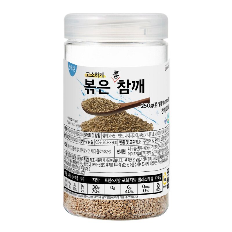 대구농산 씻어나온 볶은참깨, 2kg, 1통