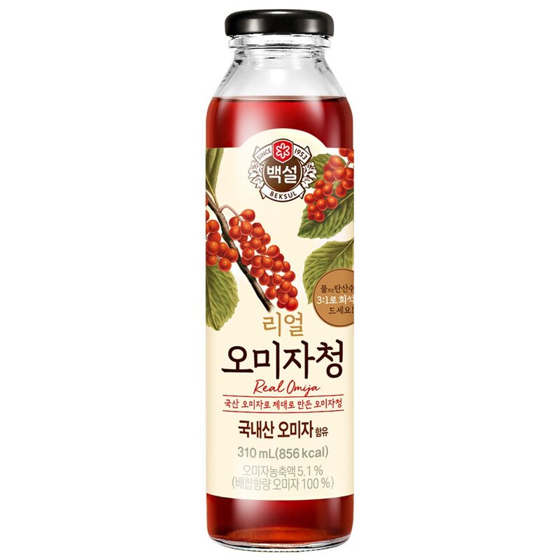 백설 리얼 오미자청, 310ml, 2개