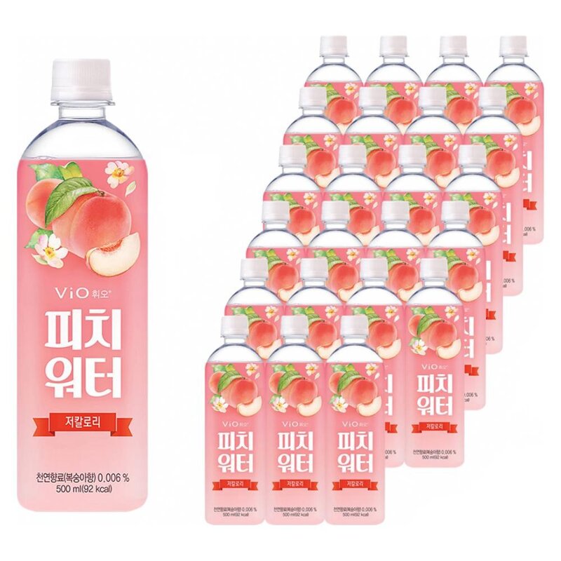 코카콜라 휘오 피치워터 음료, 24개, 500ml