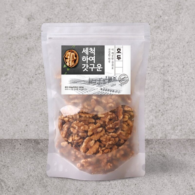 깨끗이 세척 하고 갓 구운 호두 건강한 무염식, 세척호두350g, 1개, 350