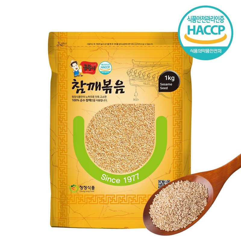 청정식품 HACCP 수입산 고소한 통 참깨볶음 1kg, 1개