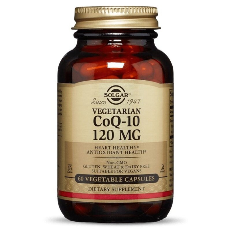 솔가 베지테리안 CoQ-10 120mg 글루텐 프리 무설탕 베지터블 캡슐, 1개, 60정