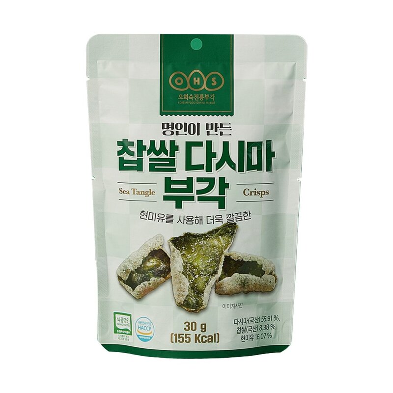 오희숙전통부각 찹쌀 다시마 부각, 30g, 5개