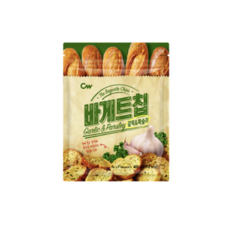 청우식품 바게트칩 갈릭 & 파슬리, 400g, 2개