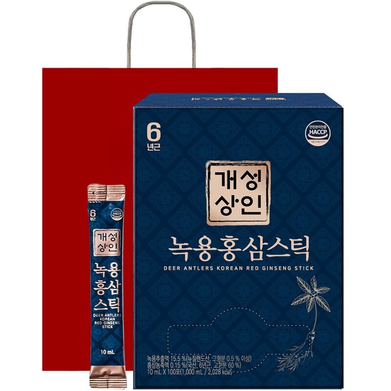 개성상인 녹용 홍삼스틱 100p + 쇼핑백, 1L, 1세트