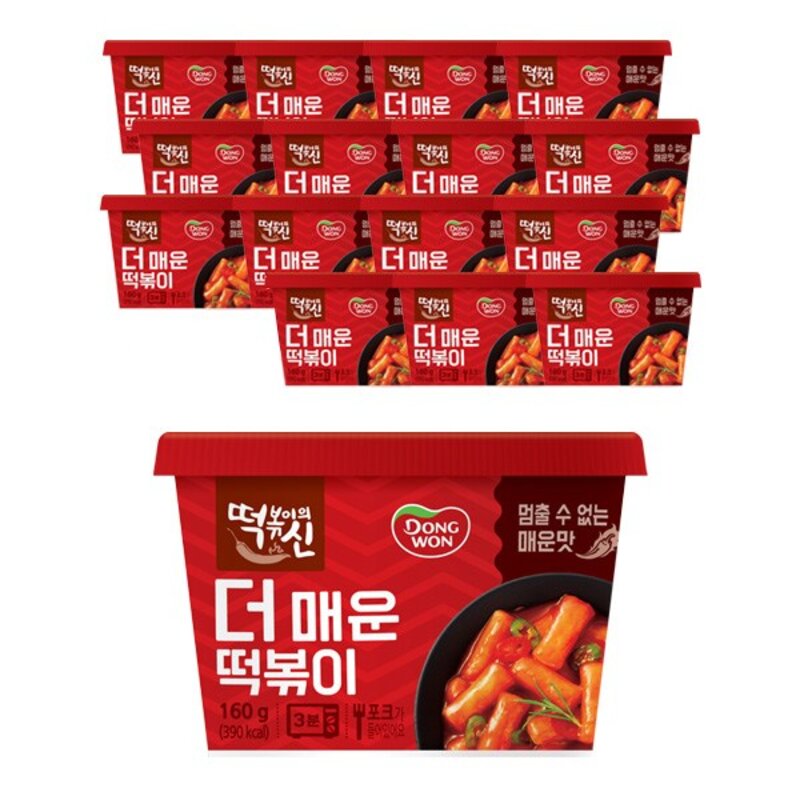 동원에프앤비 떡볶이의신 더매운 컵떡볶이, 160g, 16개