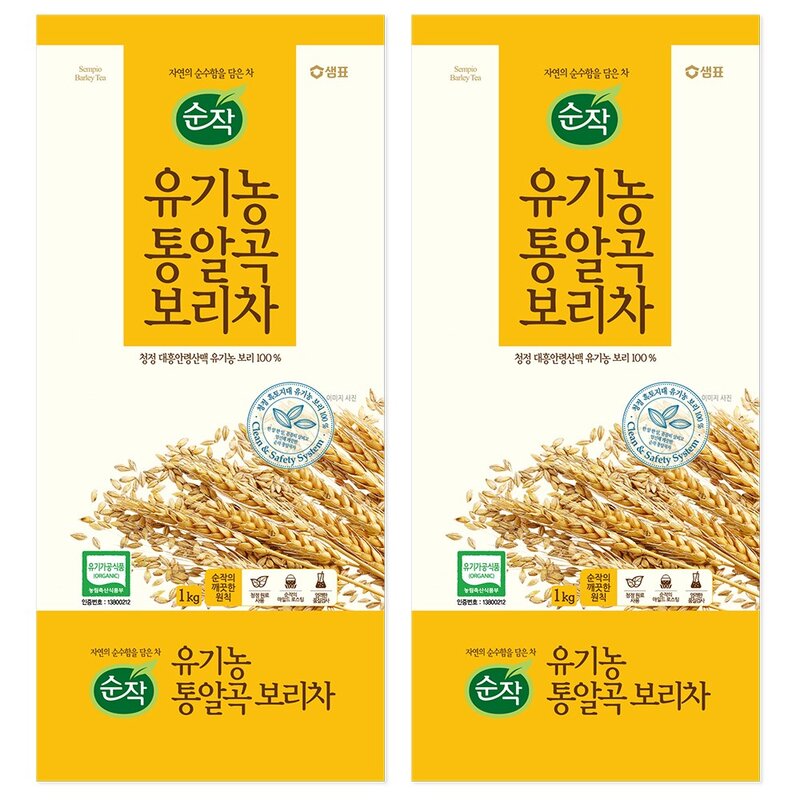 순작 유기농 통알곡 보리차, 500g, 1개입, 2개