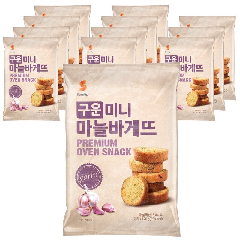 삼립 구운 미니 마늘 바게뜨, 120g, 12개