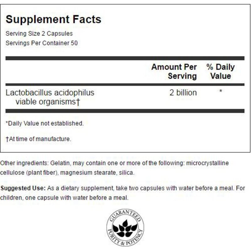 스완슨 락토바실러스 액시도필러스 1 빌리언 CFU 캡슐, 250정, 1개