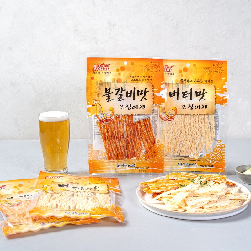 서울지앤비 불갈비맛 오징어채, 32g, 10개