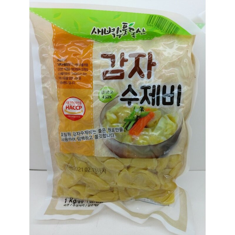 새벽수풀동산 감자수제비 1kg Haccp 인증 (하루 배송 99%), 1개