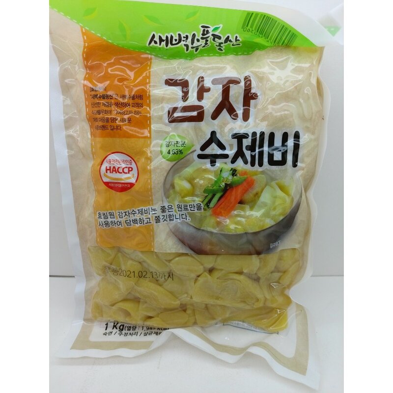 새벽수풀동산 감자수제비 1kg Haccp 인증 (하루 배송 99%), 1개