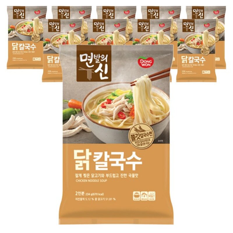 동원 면발의신 닭칼국수, 234g, 10개