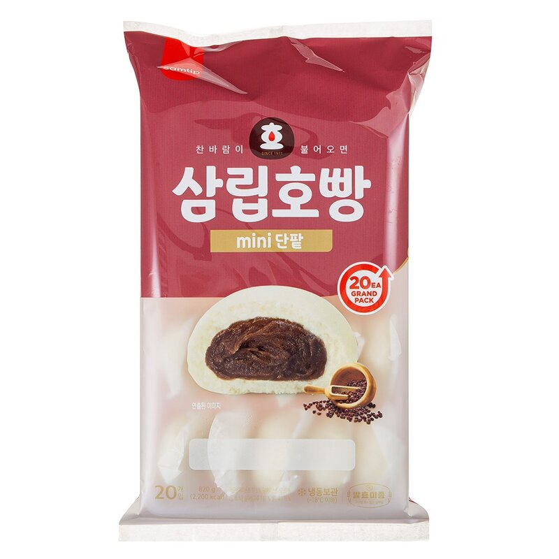 삼립 mini 단팥 호빵 20개입 (냉동), 820g, 1개