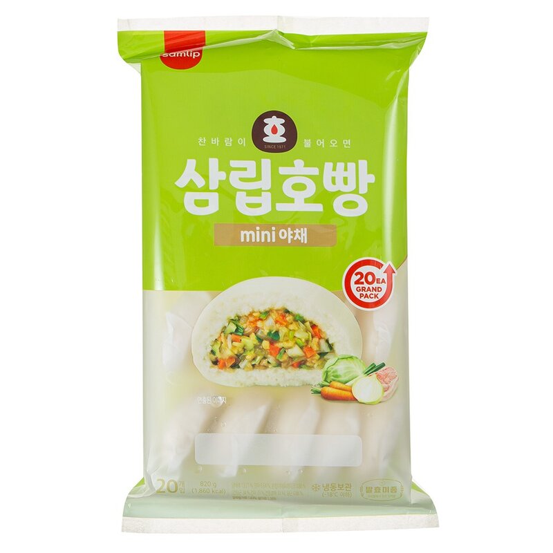 삼립 mini 야채 호빵 20개입 (냉동), 820g, 1개