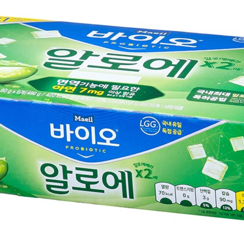 매일바이오 알로에 떠먹는 요구르트 80g x 6p, 480g, 1개