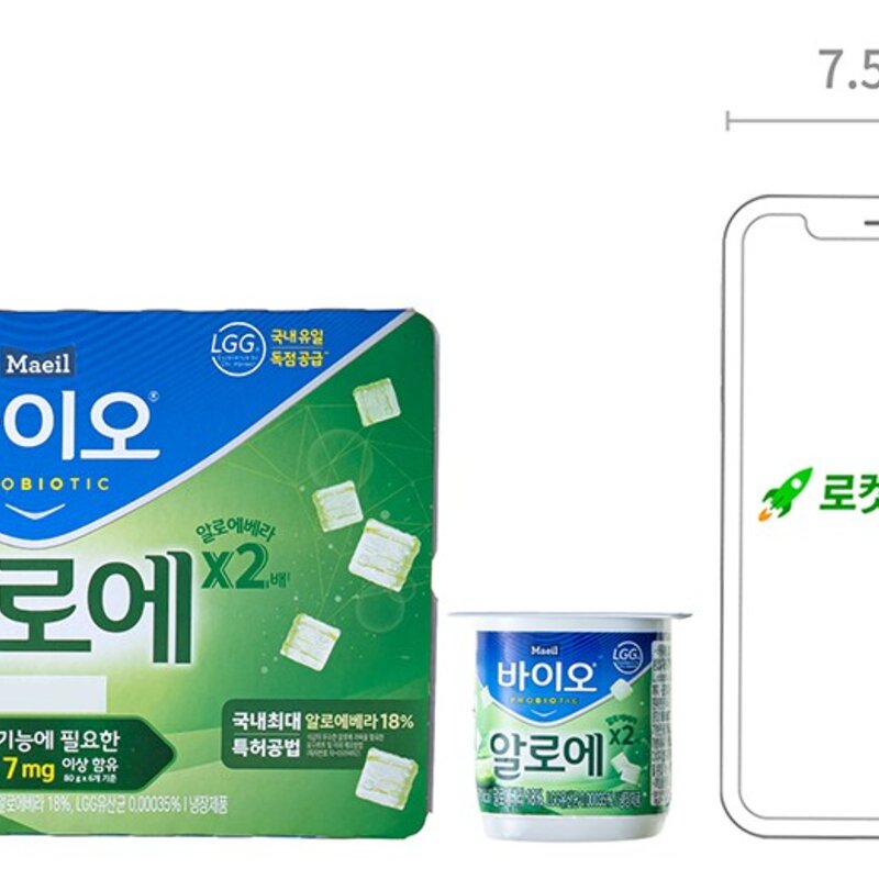 매일바이오 알로에 떠먹는 요구르트 80g x 6p, 480g, 1개