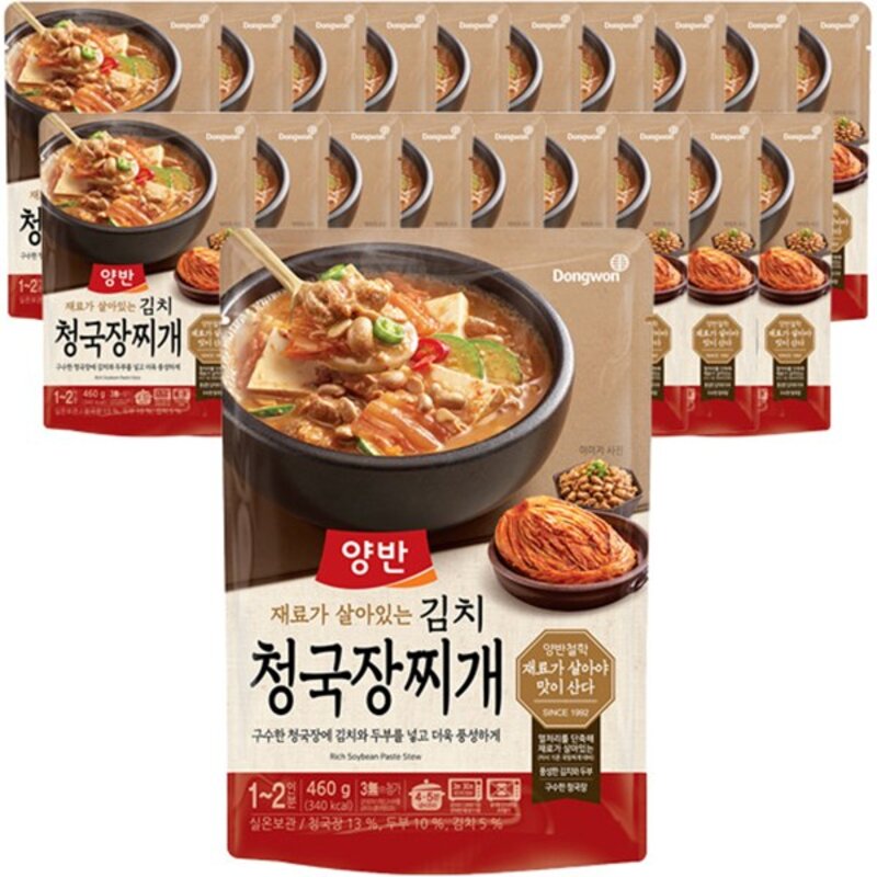 양반 김치 청국장찌개, 460g, 4개