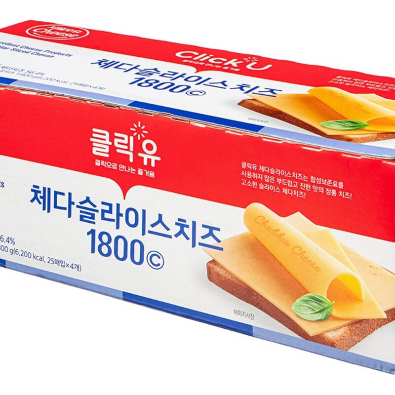 클릭유 서울우유 체다 슬라이스 치즈 100매입, 1.8kg, 1개