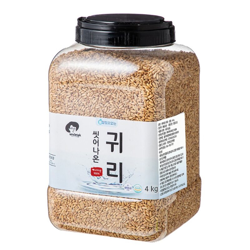 엉클탁 씻어나온 귀리쌀, 4kg, 1통