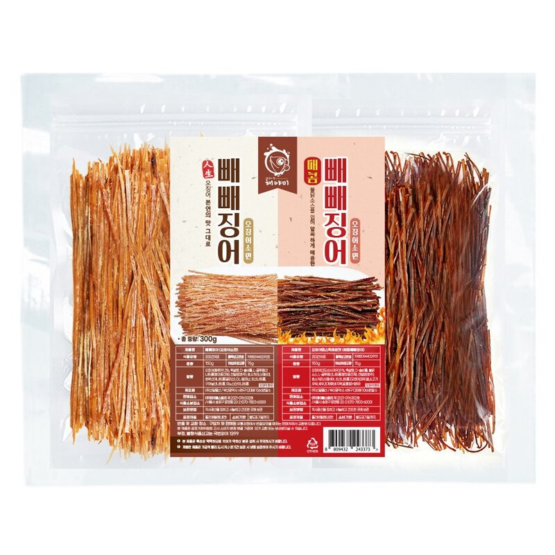 해야미 빼빼징어 오리지널 150g + 매콤 150g 반반세트, 1개, 300g