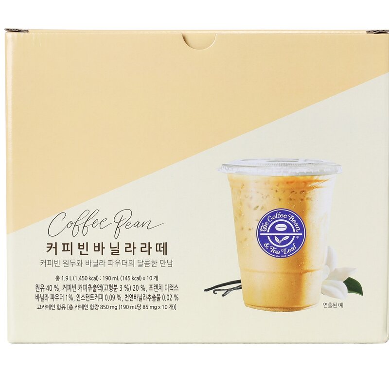 커피빈 바닐라 라떼 파우치 커피, 10개, 190ml