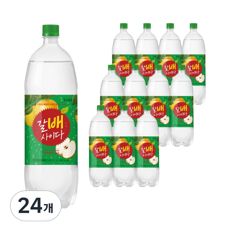 갈아만든배 사이다, 1.5L, 12개