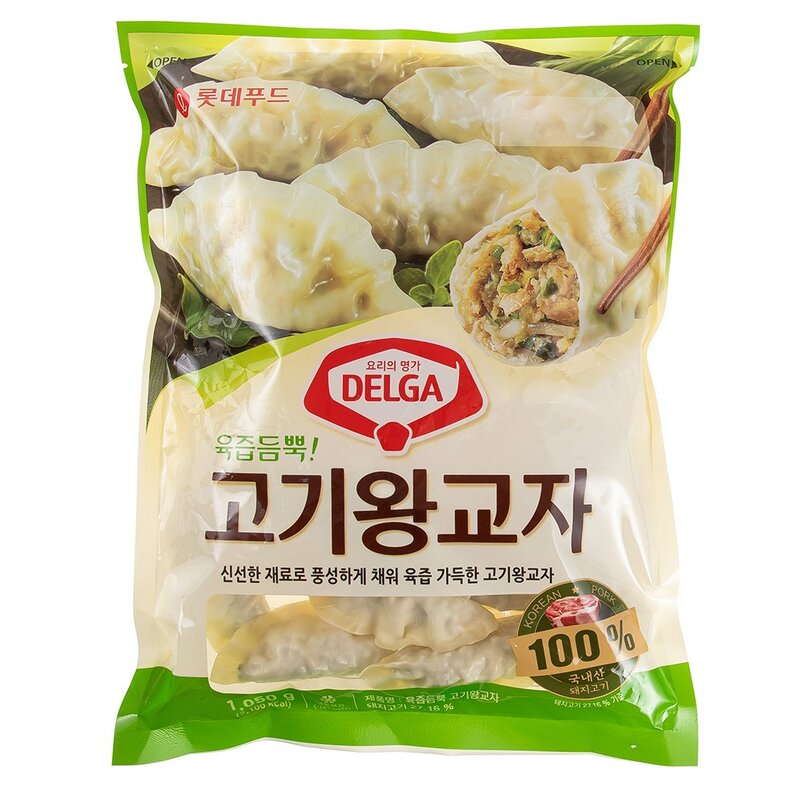 롯데푸드 DELGA 육즙듬뿍 고기왕교자 (냉동), 1050g, 3개