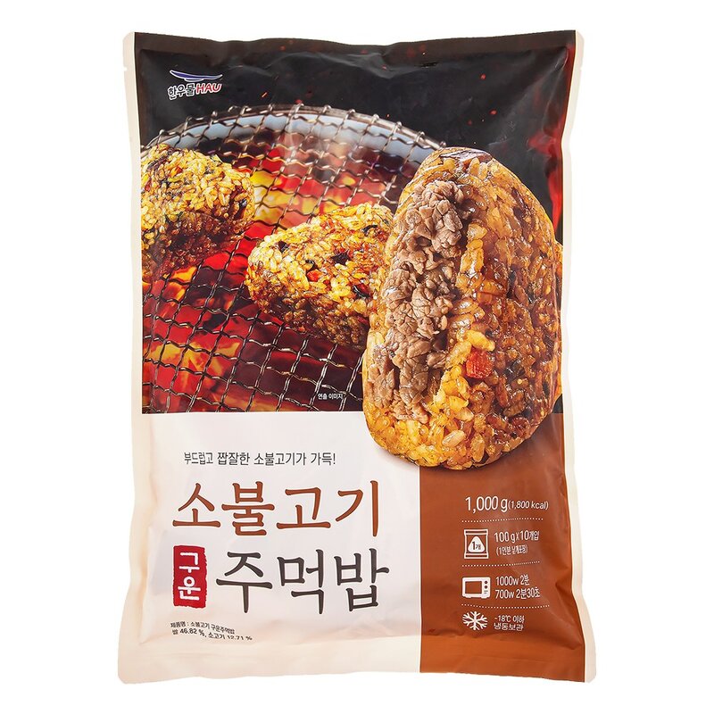 한우물 소불고기 구운주먹밥 10개입 (냉동), 1kg, 1개