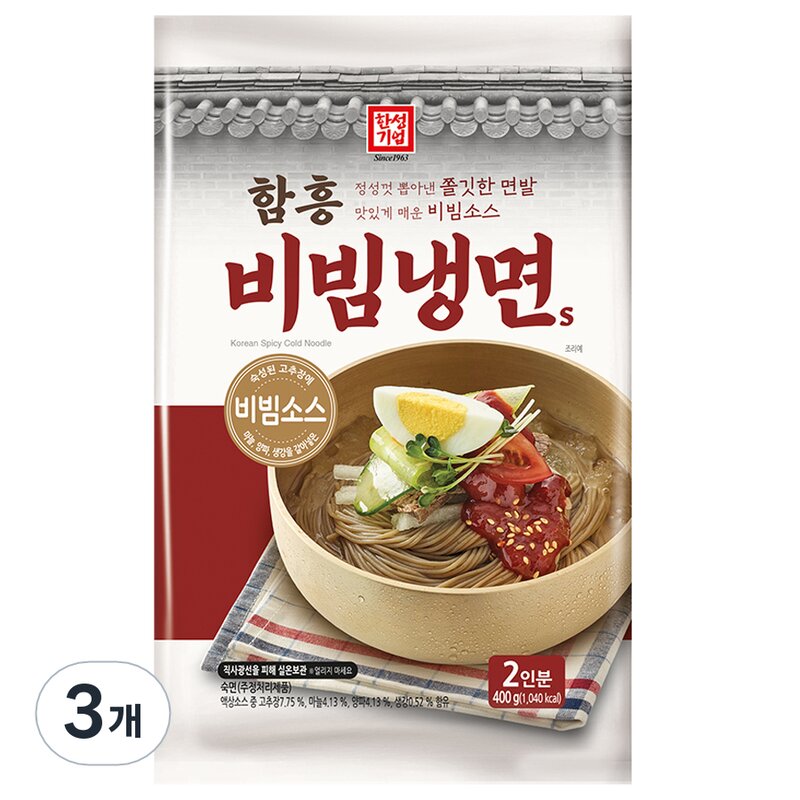 한성기업 함흥 비빔냉면 S, 400g, 3개