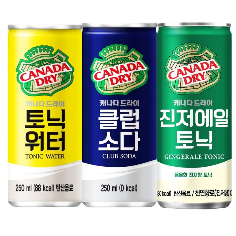 올따옴기획 캐나다드라이 250ml (진저에일12+토닉워터6+소다6), 1개