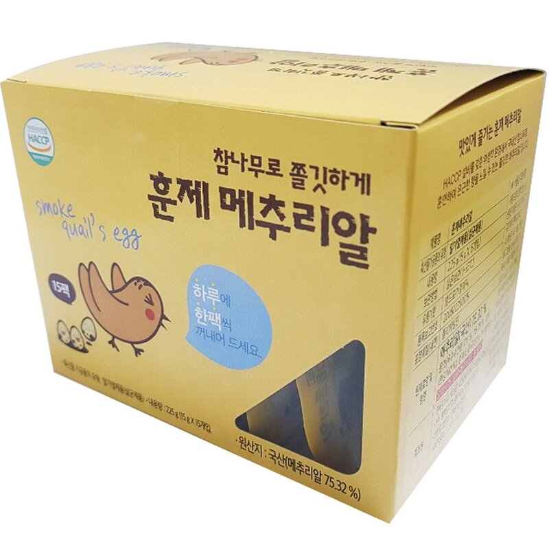 행복담기 훈제 메추리알, 15g, 15개