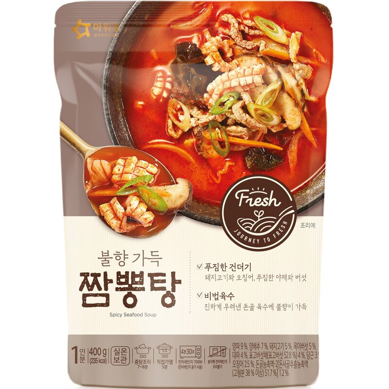 아워홈 불향가득 짬뽕탕, 400g, 3개