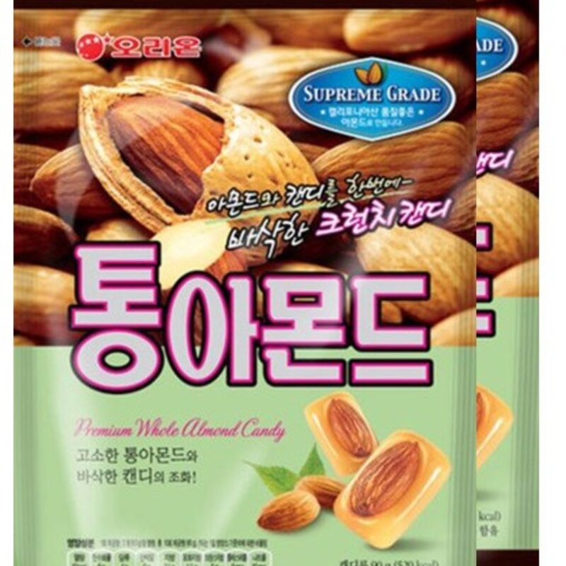 오리온 통아몬드 캔디, 90g, 2개