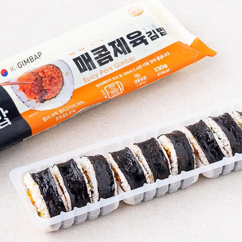 올곧 바바김밥 매콤제육김밥 (냉동), 2개입, 230g