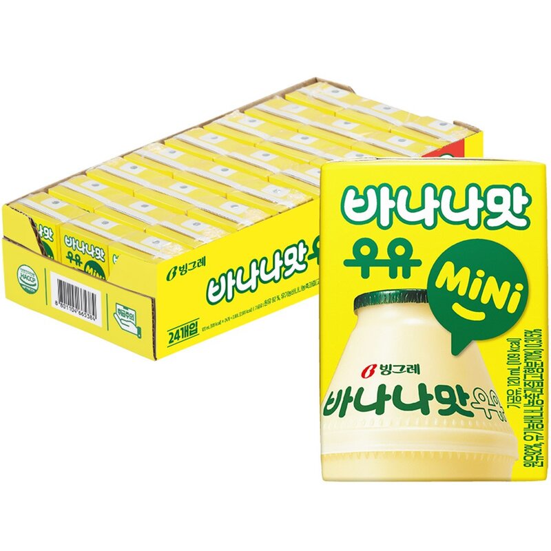 빙그레 바나나맛 우유 키즈 120ml, 48개