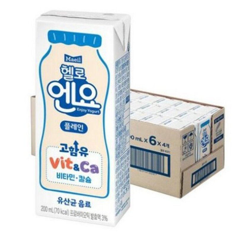 엔요 유산균음료 플레인, 200ml, 72개