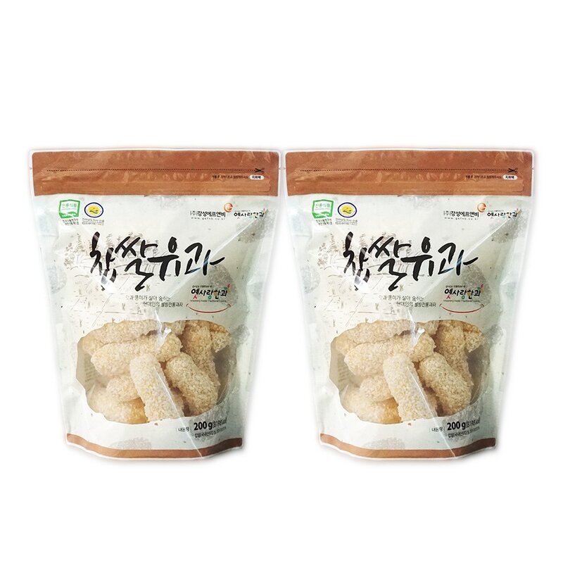 담양한과 전통 찹쌀유과세트 2봉×200g, 200g, 2개