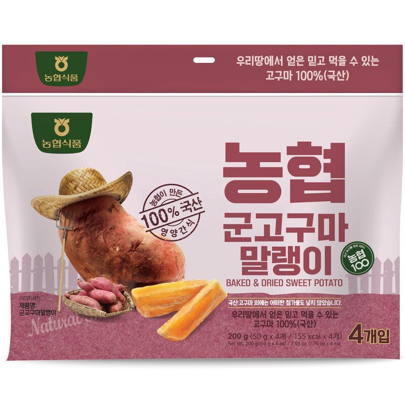 농협식품 군고구마 말랭이 4p, 1개, 200g