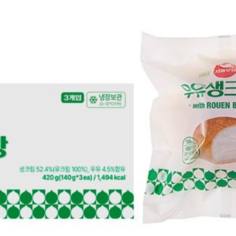 후앙 서울우유 우유생크림빵, 420g, 1개