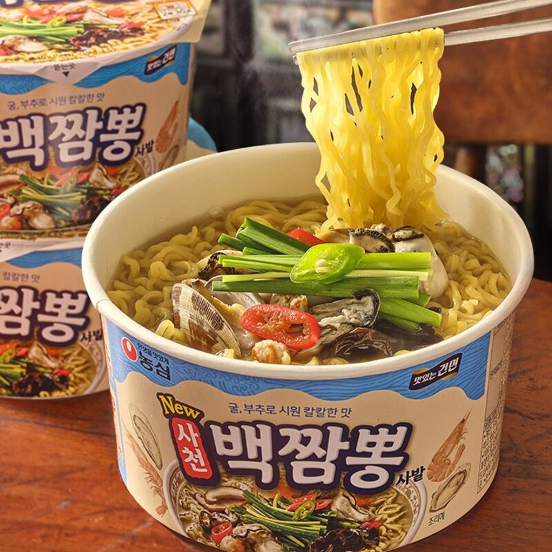 농심 사천 백짬뽕 사발 75g, 6개