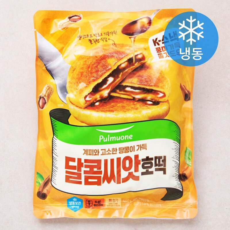 풀무원 달콤씨앗 호떡 (냉동), 1개, 400g