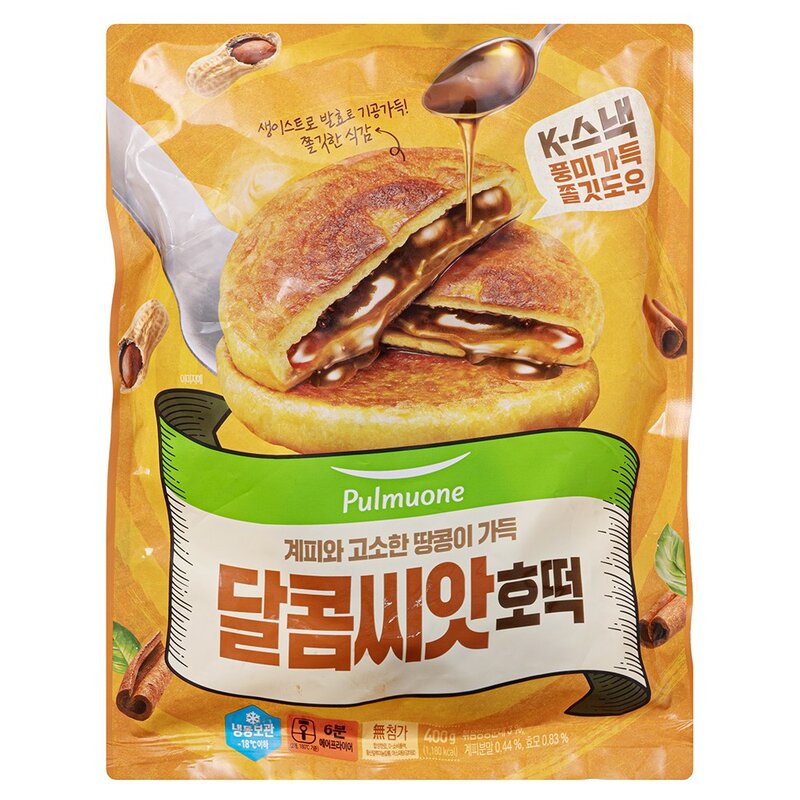 풀무원 달콤씨앗 호떡 (냉동), 1개, 400g